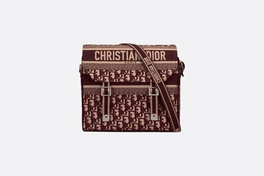 Di**rcamp Bag Burgundy Di**r Oblique Embroidery
