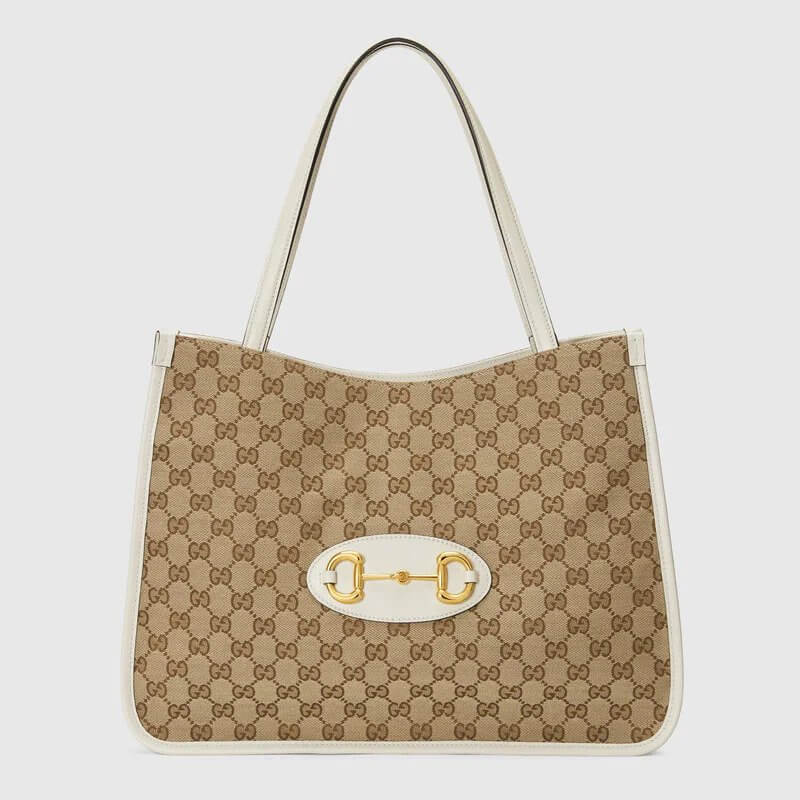G*G Horsebit 1955 medium tote bag in Original GG/white | G*G® US