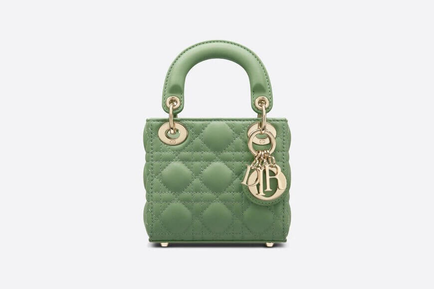 Micro Lady Di**r Bag Deep Mint Green Cannage Lambskin