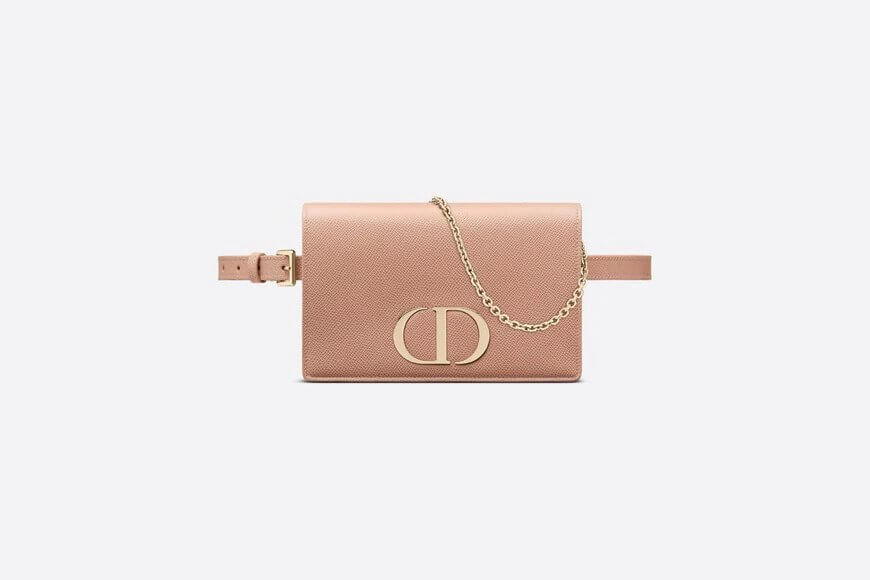 2-in-1 30 Montaigne Pouch Rose Des Vents Grained Calfskin