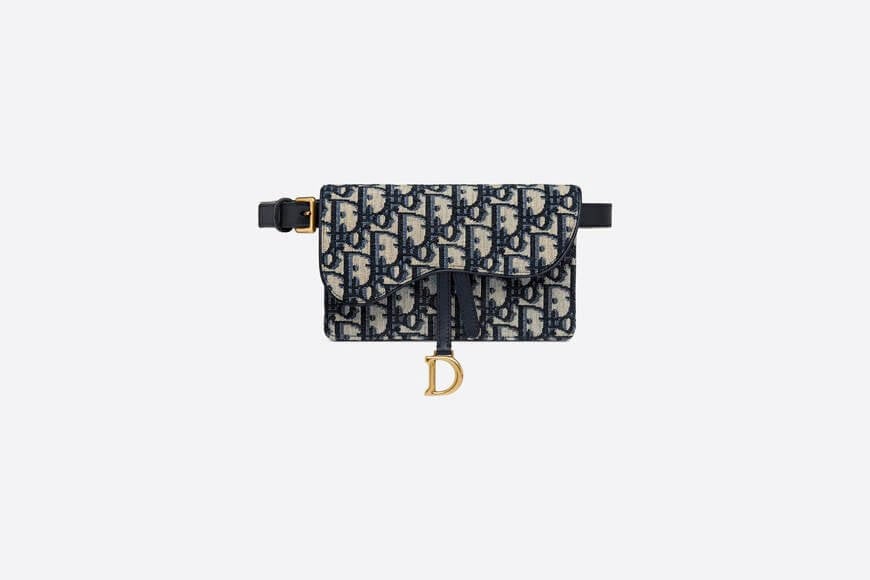 Saddle Belt Pouch Blue Di**r Oblique Jacquard