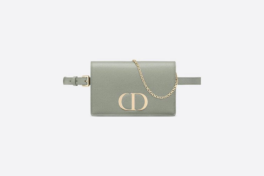 2-in-1 30 Montaigne Pouch Gray Grained Calfskin