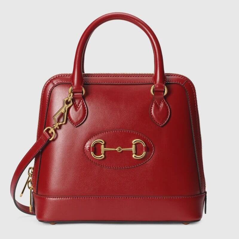 G*G Horsebit 1955 small top handle bag in red leather | G*G® US