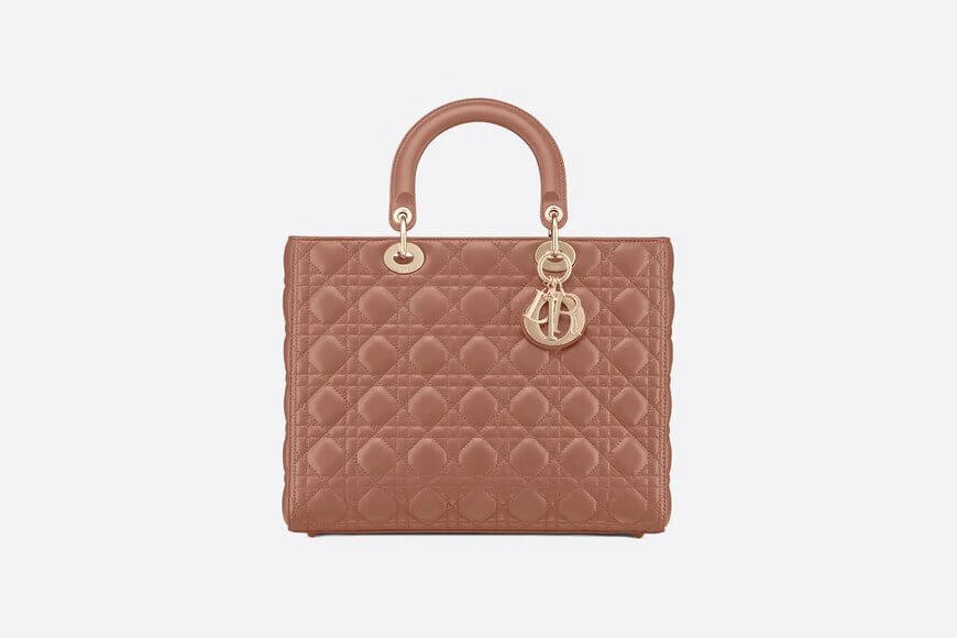 Large Lady Di**r Bag Blush Cannage Lambskin