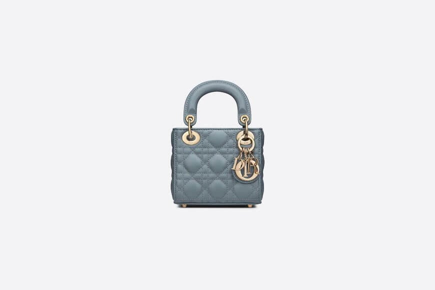 Micro Lady Di**r Bag Cloud Blue Cannage Lambskin