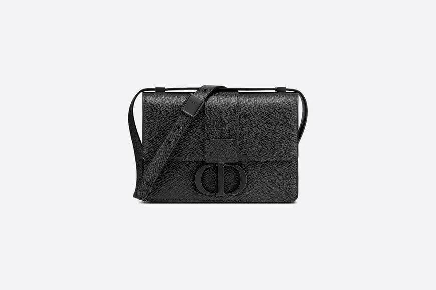 30 Montaigne Bag Black Ultramatte Grained Calfskin