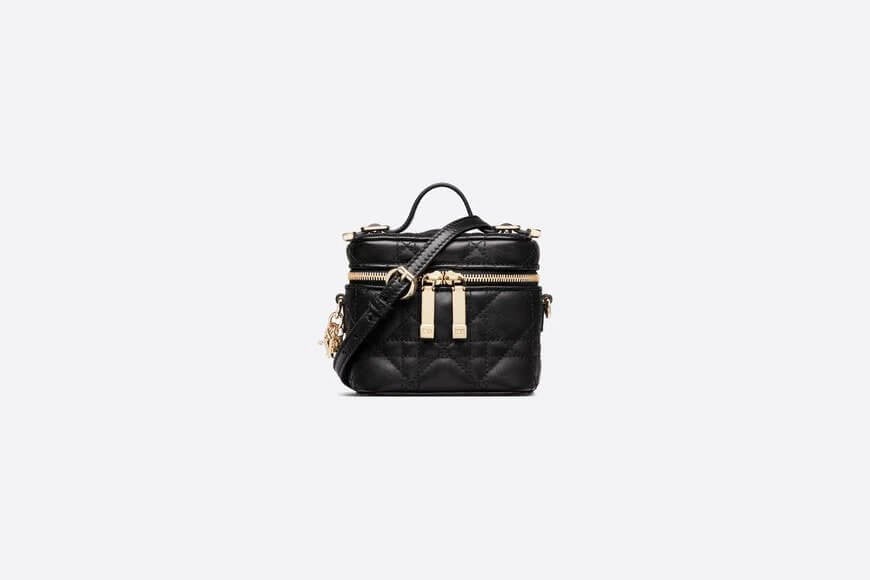 Micro Lady Di**r Vanity Case Black Cannage Lambskin