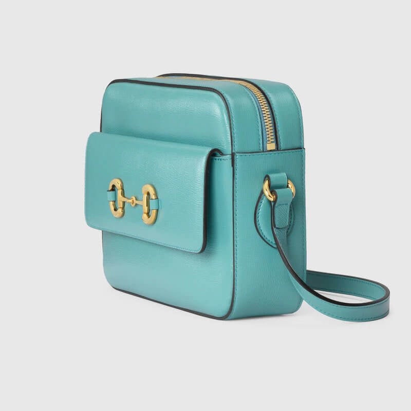G*G Horsebit 1955 small shoulder bag in light blue leather | G*G® US