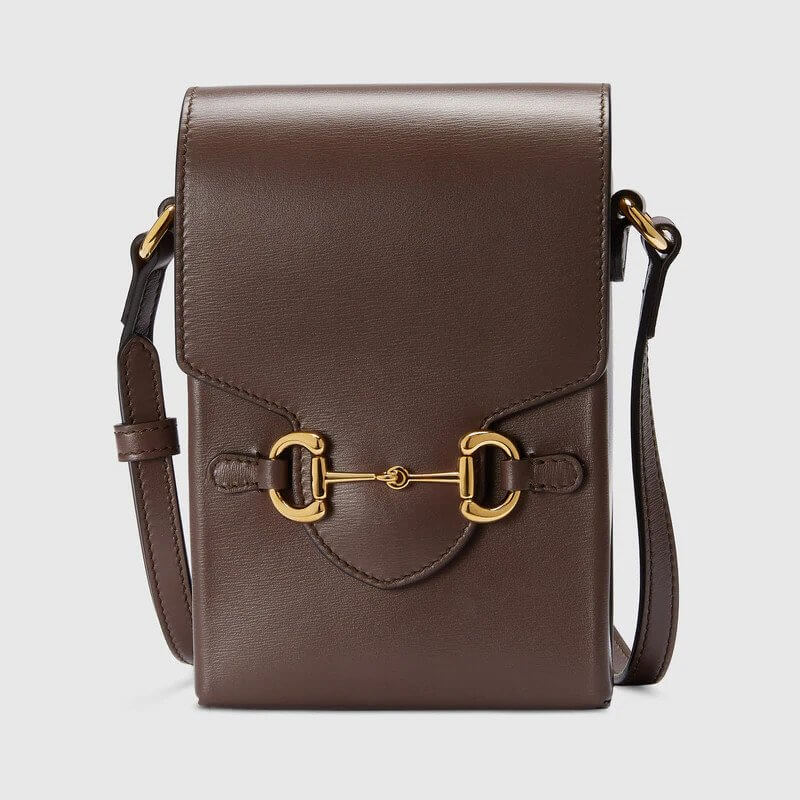 G*G Horsebit 1955 mini bag in brown leather  | G*G® US