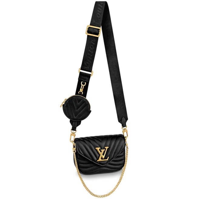 New Wave Multi Pochette Black Leather Crossbody | L*V