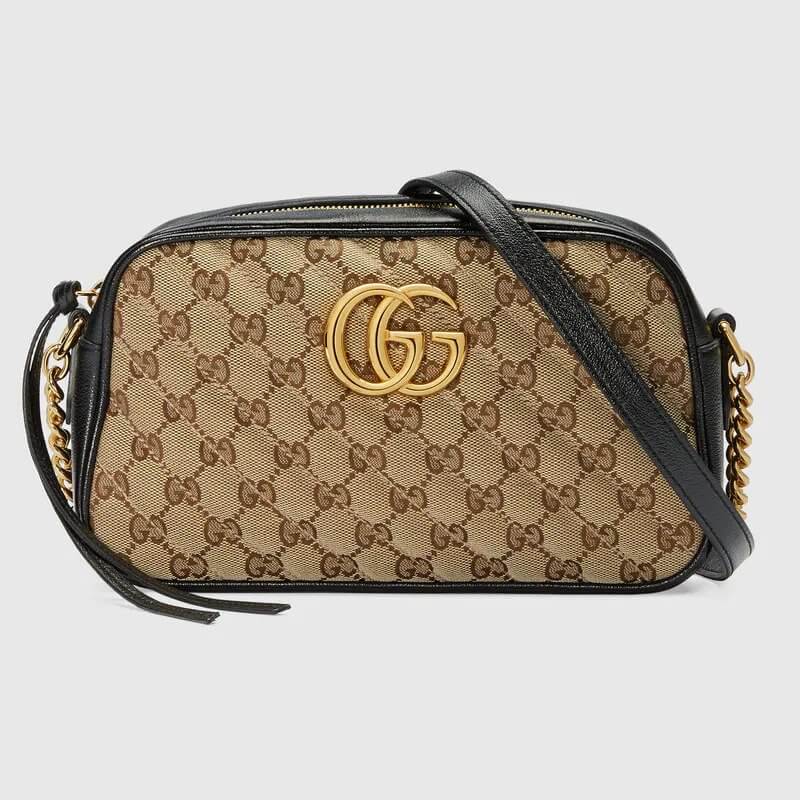 GG Marmont small shoulder bag in Original GG canvas/black | G*G® U