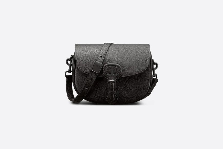 Medium Di**r Bobby Bag Black Grained Calfskin