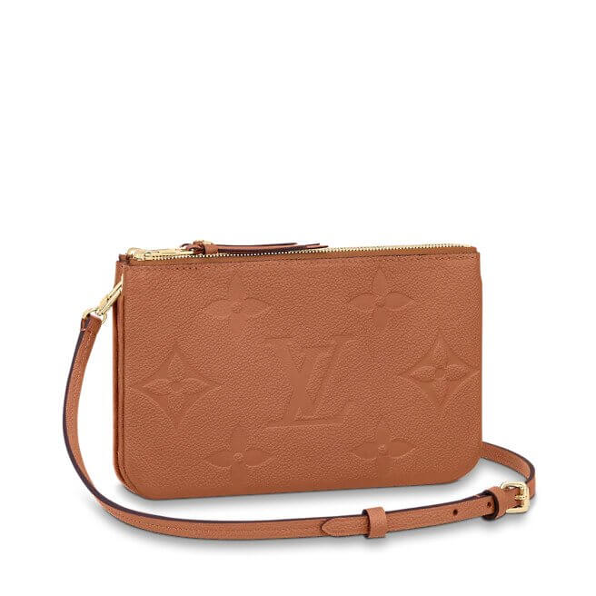 Double Zip Pochette Monogram Empreinte Leather in Brown - Small Leather Goods M80786 | L*V