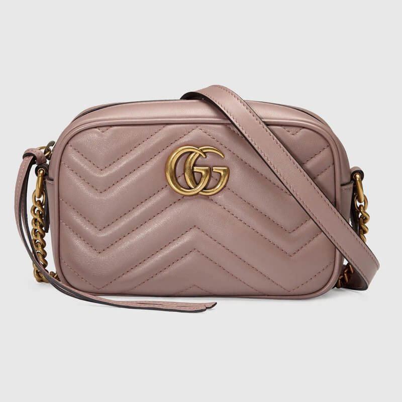 Dusty Pink Matelassé Leather GG Marmont Mini Bag | G*G® US