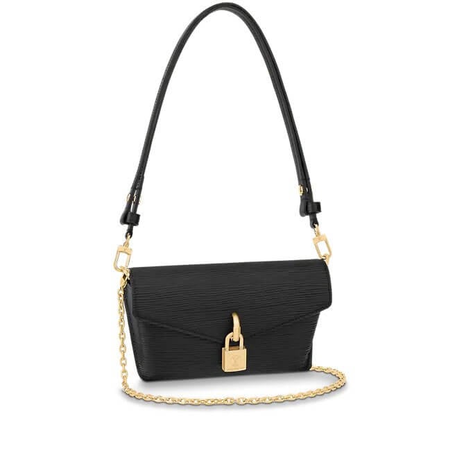 Padlock On Strap Epi Leather in Black - Small Leather Goods M80682 | L*V