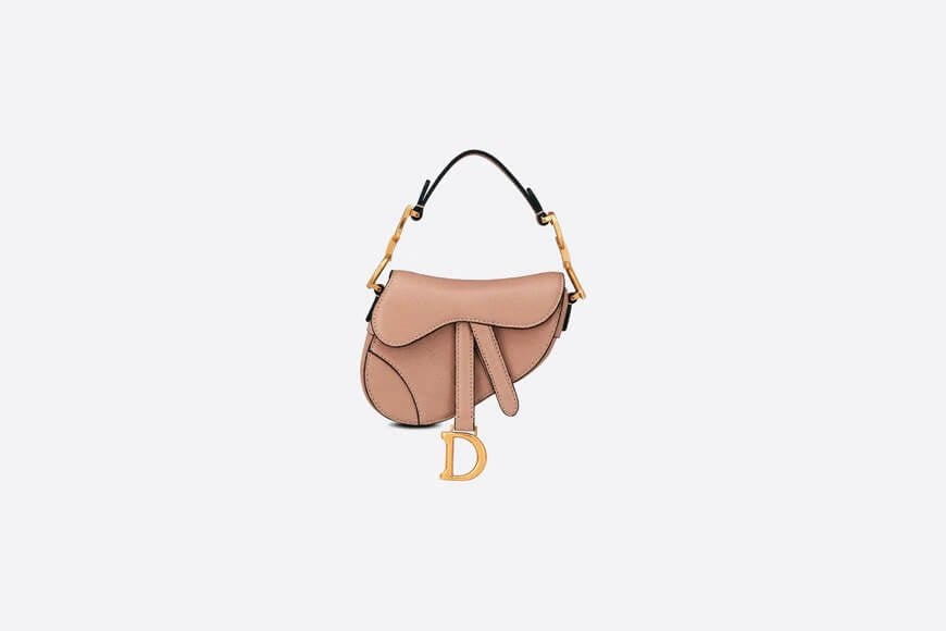 Micro Saddle Bag Rose Des Vents Goatskin