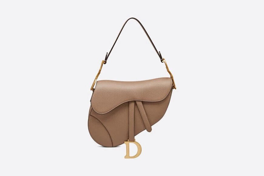Saddle Bag Warm Taupe Grained Calfskin