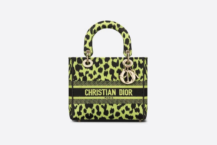 Medium Lady D-Lite Bag Lime Pop Mizza Embroidery