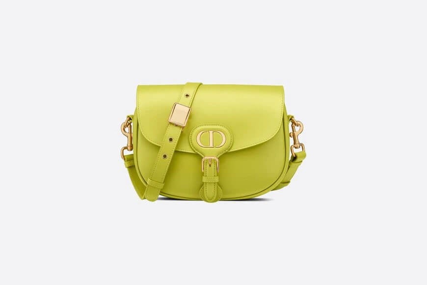 Medium Di**r Bobby Bag Lime Box Calfskin