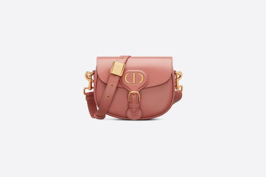 SMALL Di**r BOBBY BAG Dark Nude Box Calfskin