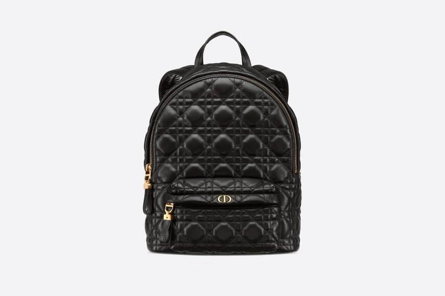 Small Di**r Backpack Black Cannage Lambskin