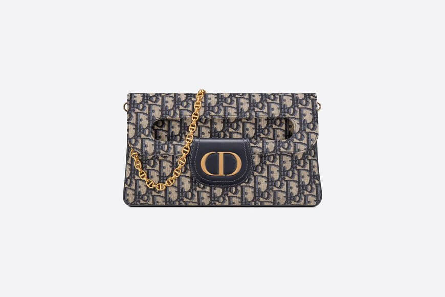 MEDIUM Di**rDOUBLE BAG Blue Di**r Oblique Jacquard