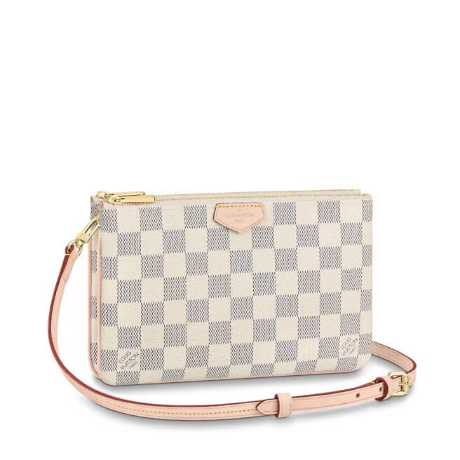 Double Zip Pochette Damier Azur in Blue - Small Leather Goods N60460 | L*V