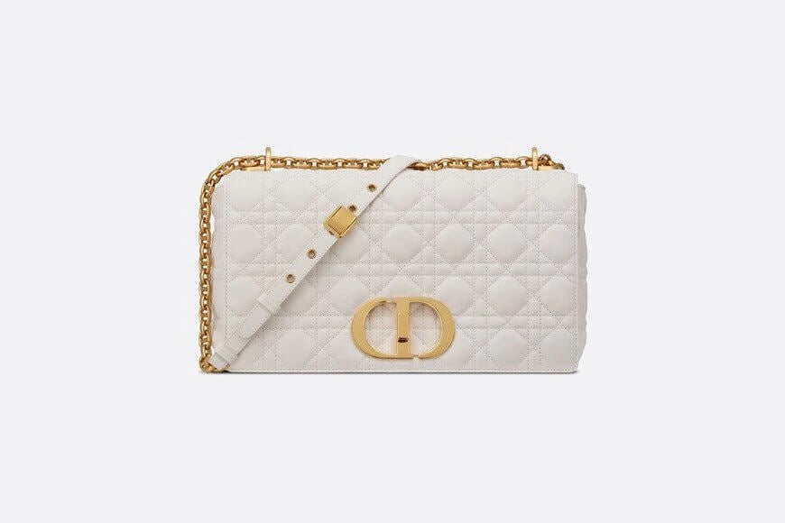 LARGE Di**r CARO BAG Ivory Supple Cannage Calfskin