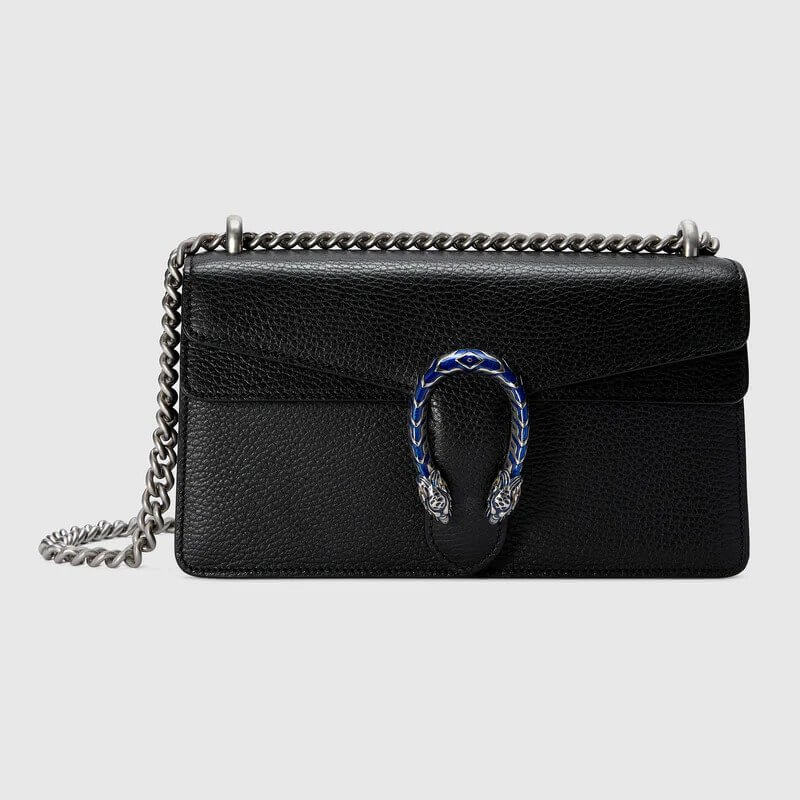 Dionysus small shoulder bag in black leather | G*G® US