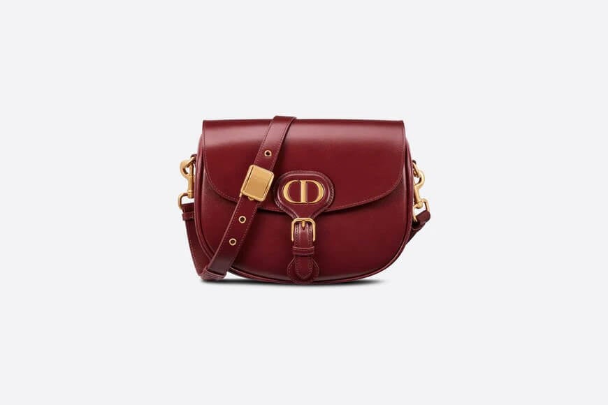 Medium Di**r Bobby Bag Brick Red Box Calfskin