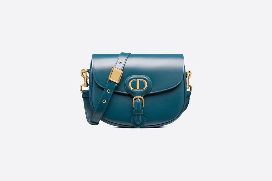 Medium Di**r Bobby Bag Steel Blue Box Calfskin