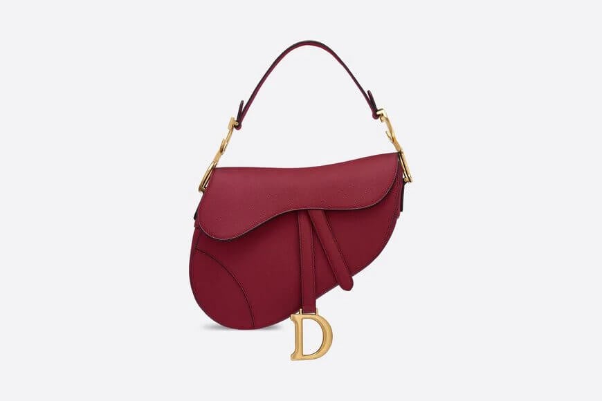 Saddle Bag Cherry Red Grained Calfskin