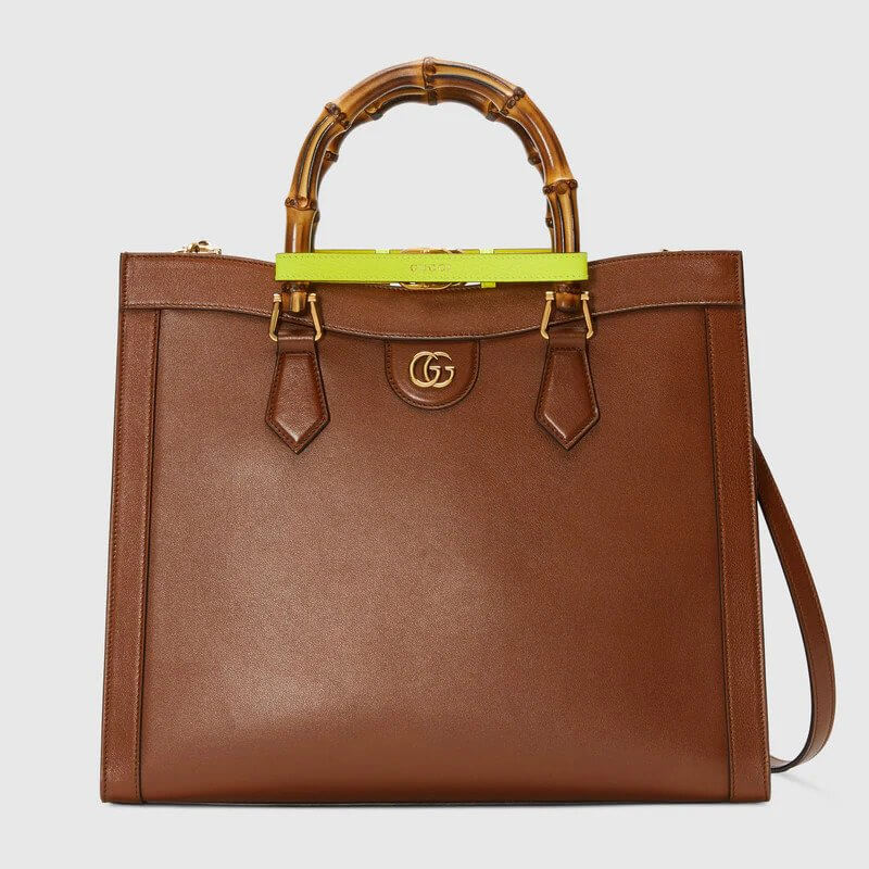 G*G Diana medium tote bag in brown leather | G*G® US