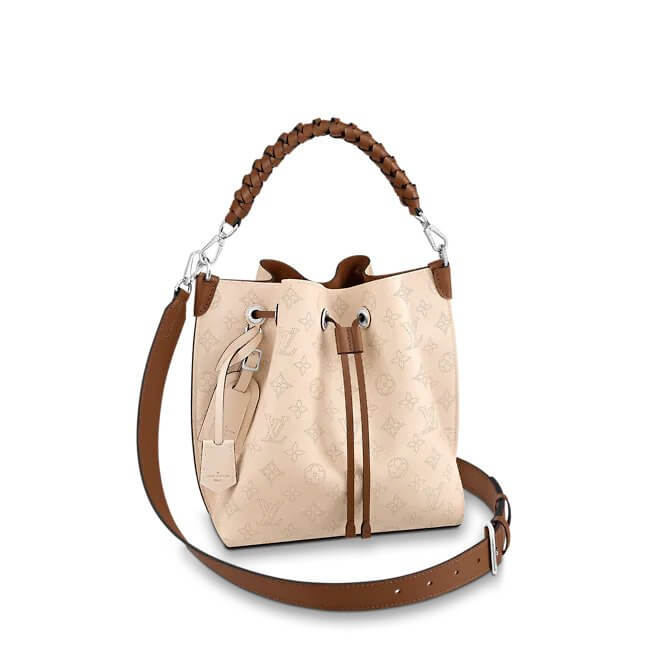Muria Black Leather Bucket Bag, Crossbody Purse | L*V