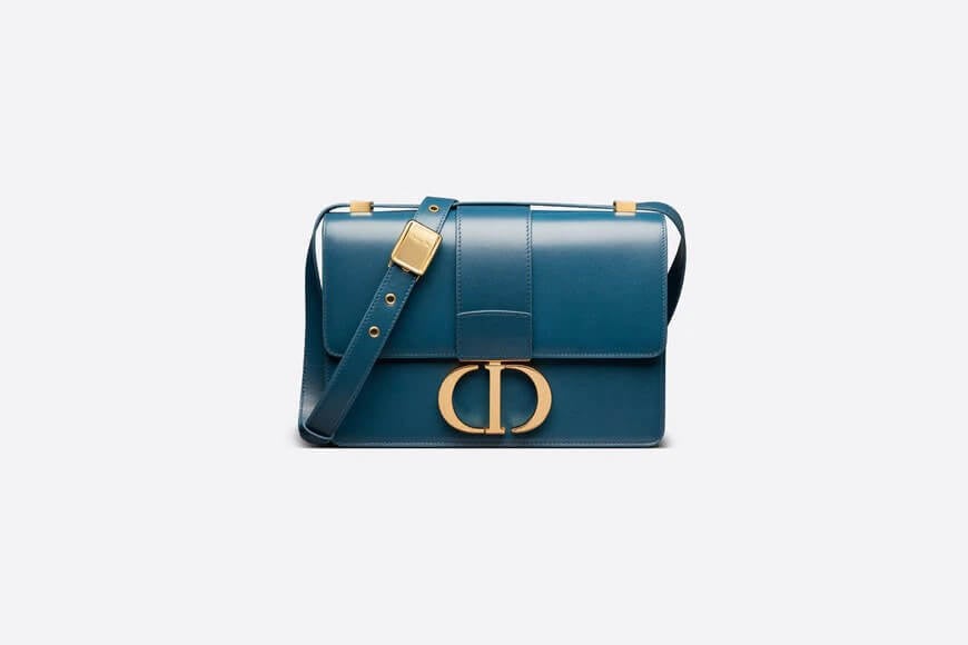 30 Montaigne Bag Steel Blue Box Calfskin