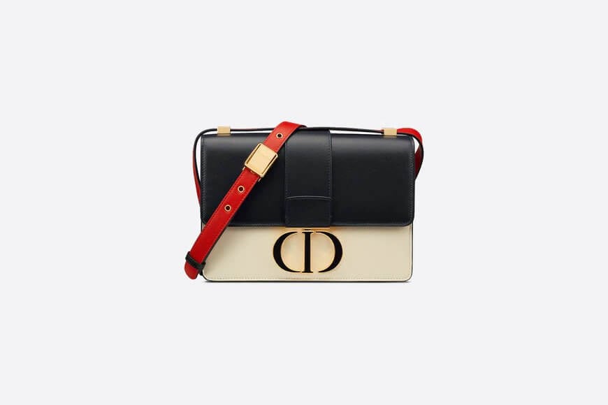 30 Montaigne Bag Navy Blue, White and Red Box Calfskin