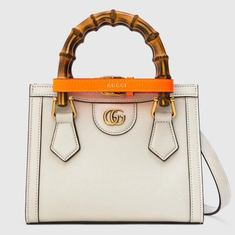 G*G Diana mini tote bag in white leather  | G*G® US