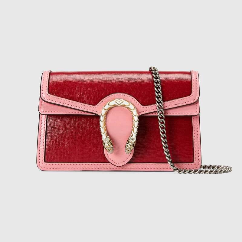 Dionysus super mini bag in red and pink leather | G*G® US