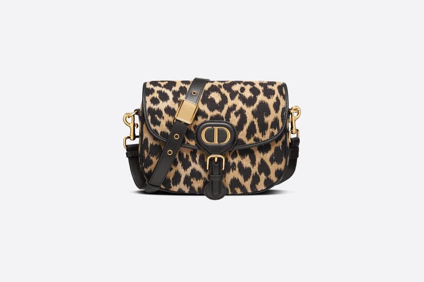 Medium Di**r Bobby Bag Beige Multicolor Mizza Jacquard