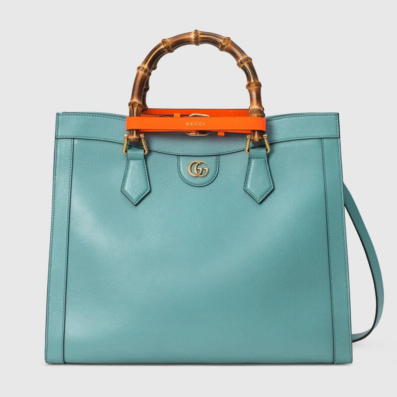 G*G Diana medium tote bag in light blue leather  | G*G® US