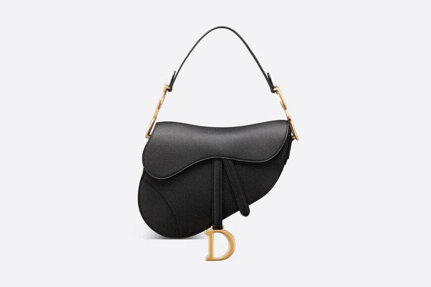 Saddle Bag Black Grained Calfskin