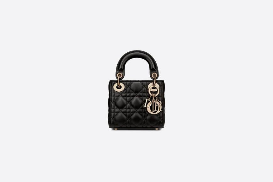 Micro Lady Di**r Bag Black Cannage Lambskin