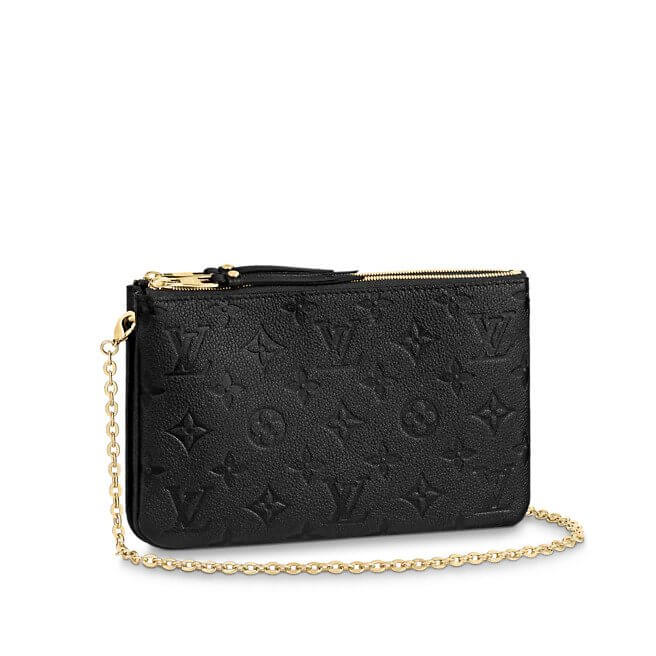 Double Zip Pochette Monogram Empreinte Leather in Black - Small Leather Goods M68568 | L*V