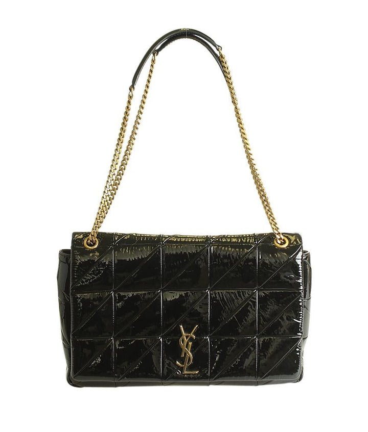 Yves Saint Laurent 527940 Large Jamie Black Patent Leather Shoulder Bag