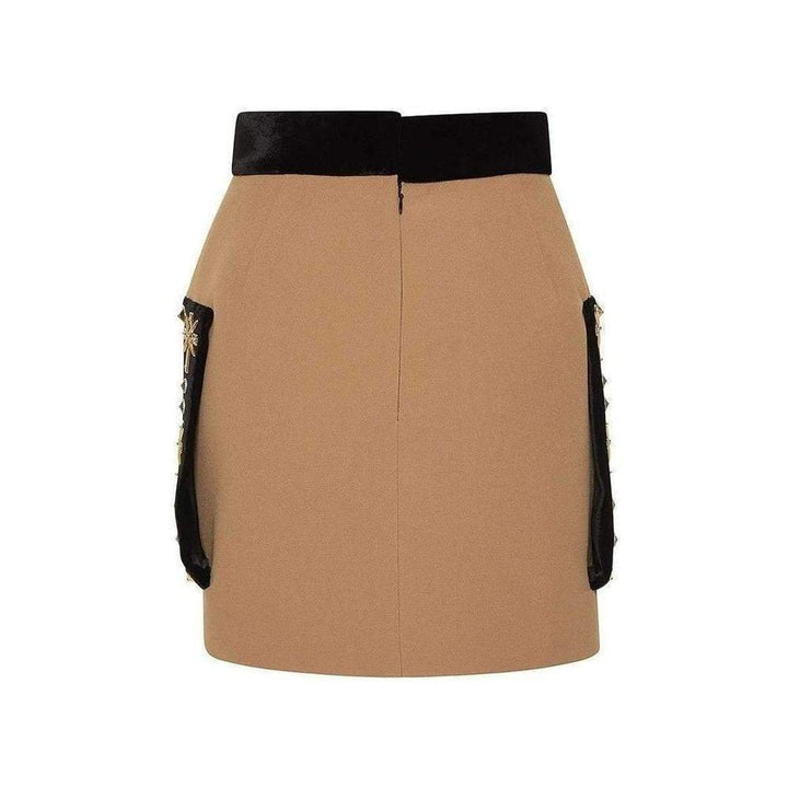 Embellished Velvet Mini Skirt