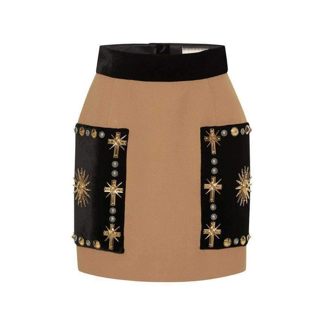 Fausto Puglisi-Embellished Velvet Mini Skirt - Runway Catalog