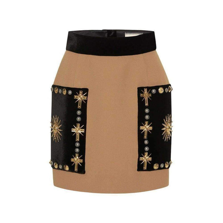 Fausto Puglisi-Embellished Velvet Mini Skirt - Runway Catalog