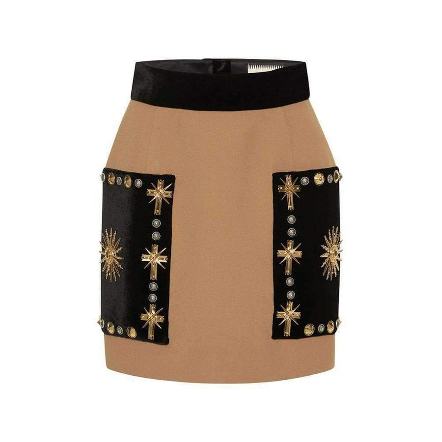 Fausto Puglisi-Embellished Velvet Mini Skirt - Runway Catalog