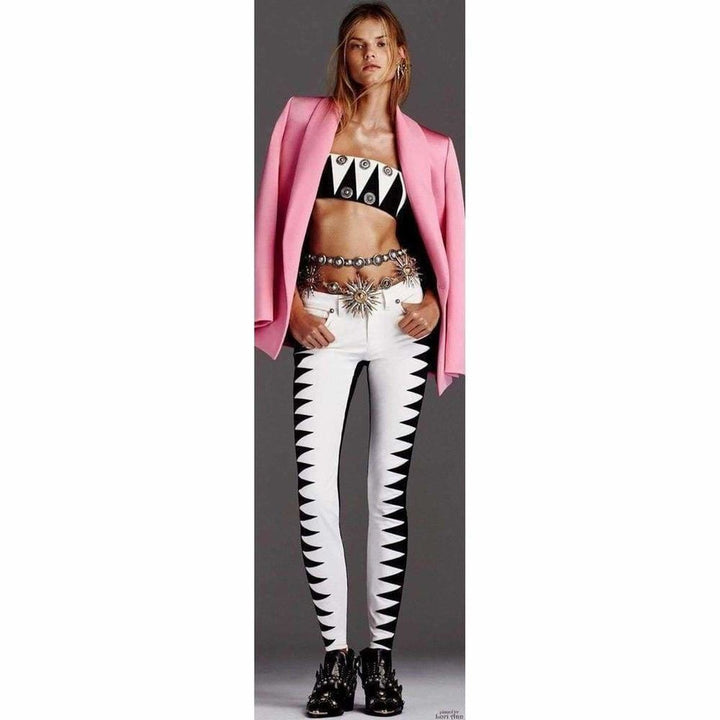 Fausto Puglisi Black Embellished Stretch Cotton Cropped Top
