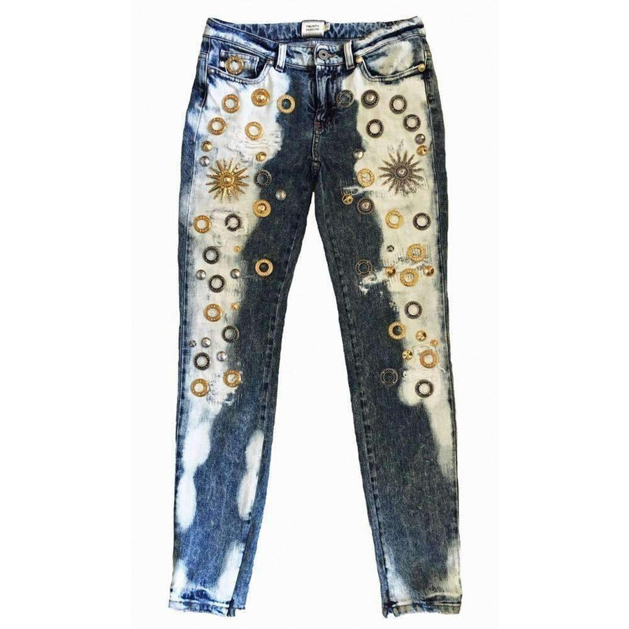 Fausto Puglisi-Fausto Puglisi Skinny Metal Embellishment Jeans - Runway Catalog